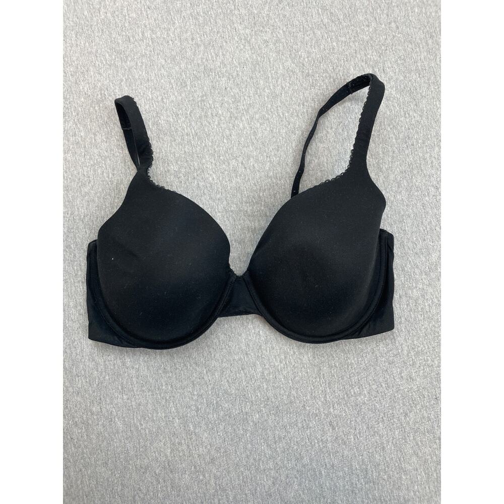 Victorias Secret Bra Womens 36DD Black Lined Perfect Coverage Underwire T-Shirt